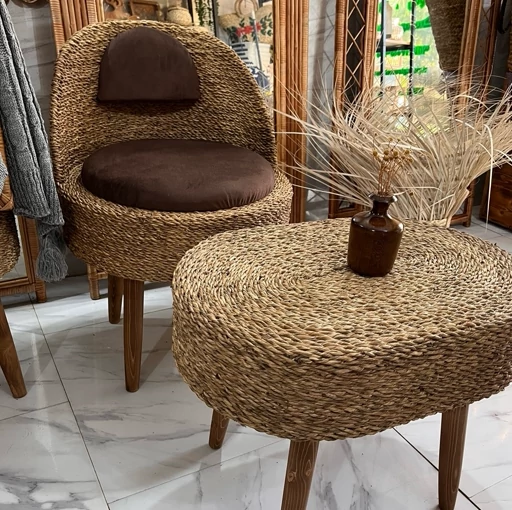 میز حصیری بیضی